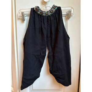 Custo Barcelona Black, Beaded Collar, Split Halter Top, Size: 34/S